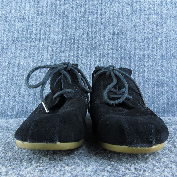 TOMS Moccasin Women Bootie‎ Boots Size 8 Medium Black Suede Lace Up - Picture 2 of 9